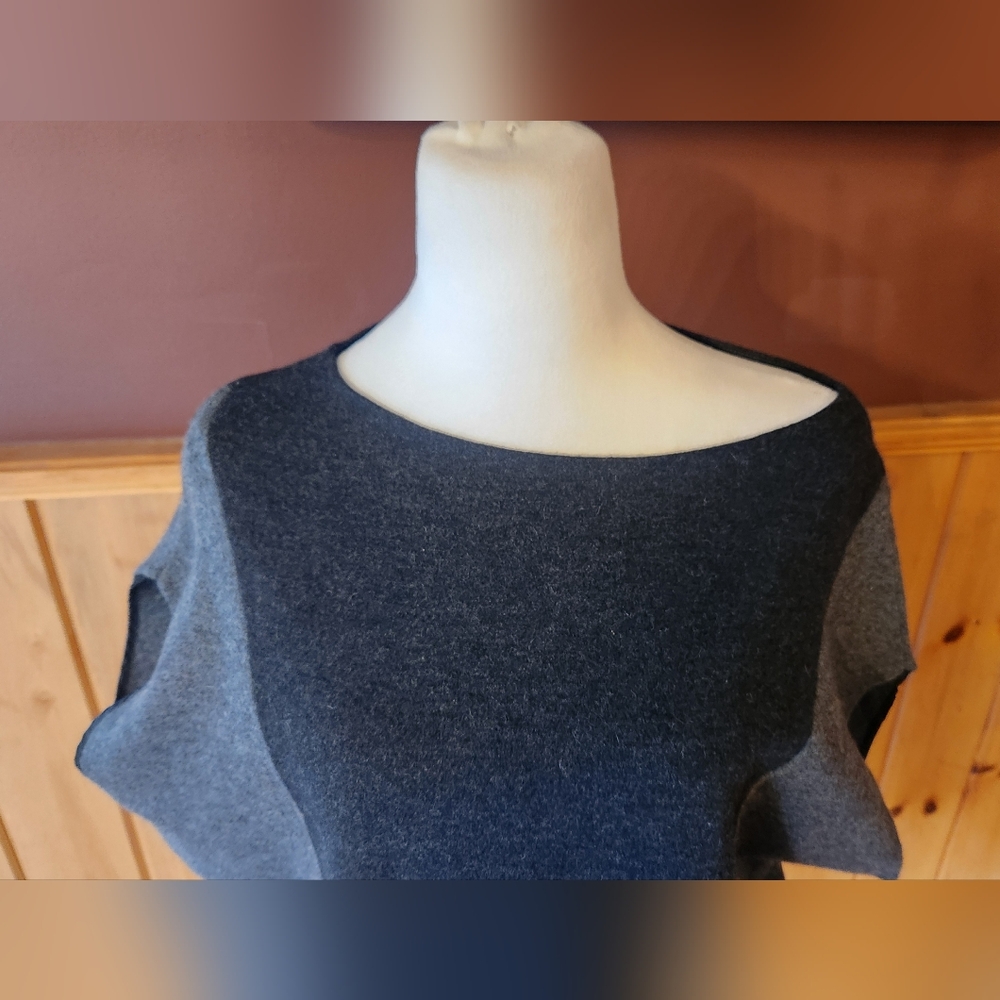 Bergdorf Goodman Vince Angola Wool Charcoal Gray Dolman Short Sleeve Sweater Med - Picture 2 of 12